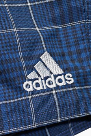 Black adidas Check Swim Short